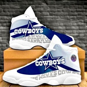 Dallas Cowboys Nfl Big Logo Air Jordan 13 Sneaker Shoes